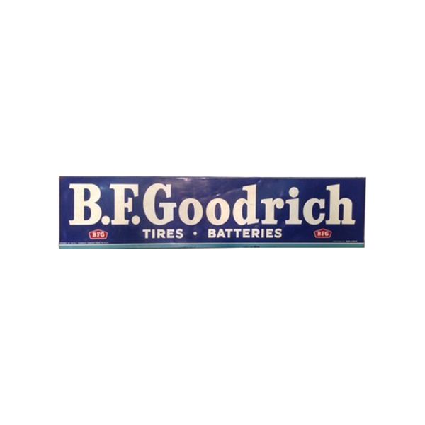 BF Goodrich Tires and Batteries Light Blue Stripe Porcelain Sign