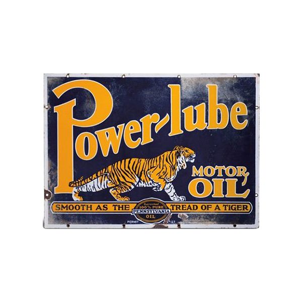 Power Lube Motor Oil Porcelain Sign