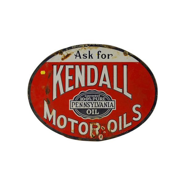 Kendall Motor Oil Oval Porcelain Sign