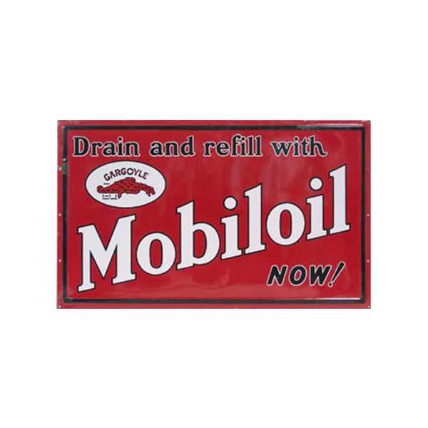 Mobiloil Now Porcelain Sign