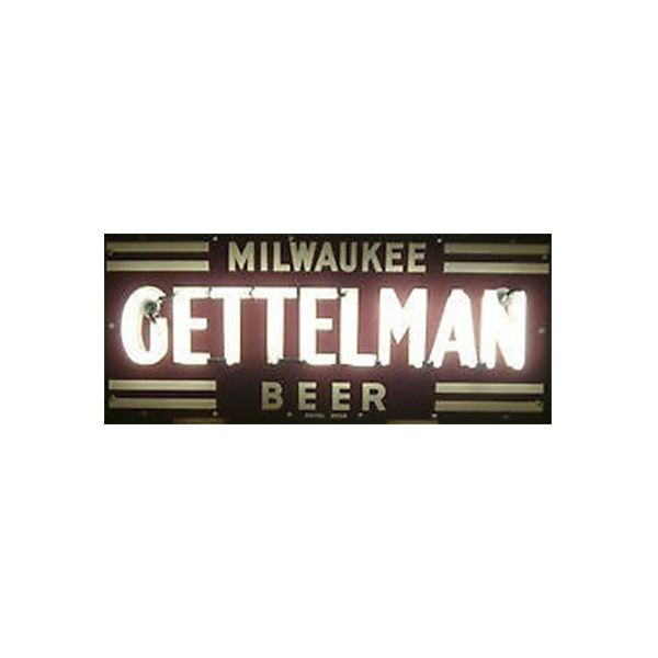 Milwaukee Gettelman Beer Neon Porcelain Sign