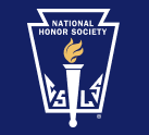 A logo for the national honor society with a torch on a blue background.