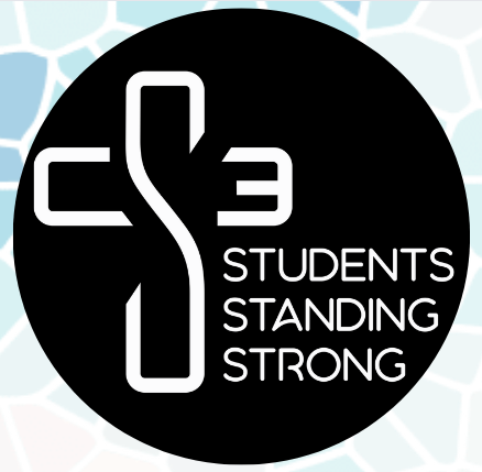 A logo for students standing strong with a cross in a circle.