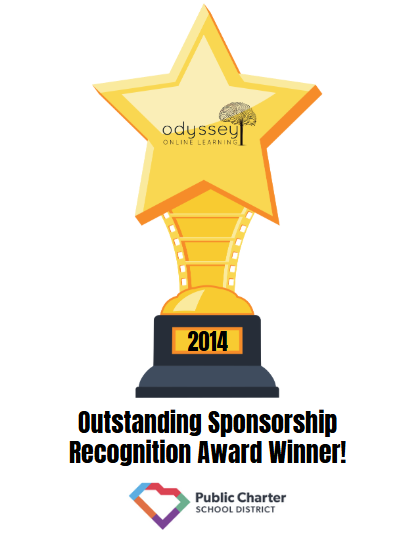 Golden star trophy, 2014 Outstanding Sponsorship Recognition Award from Public Charter School District.