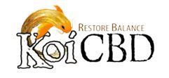 A koi cbd logo with a fish on it.