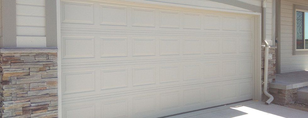 White residential garage door