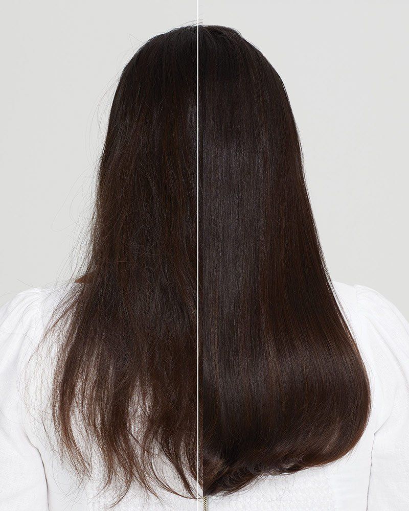 Before and after hair treatment