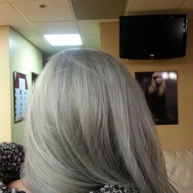 Ash blonde color hair