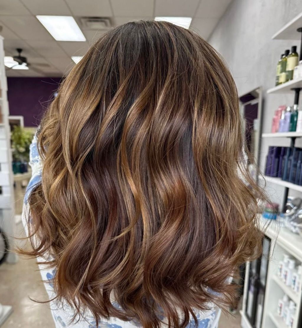 Women's red curl style