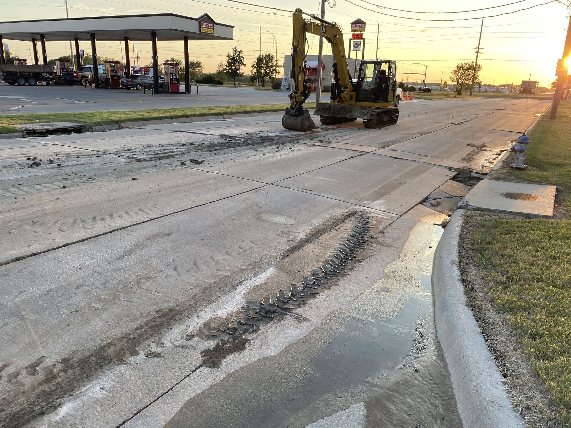 Coffman S R Construction Inc. experts at work in front of Casey's General Store