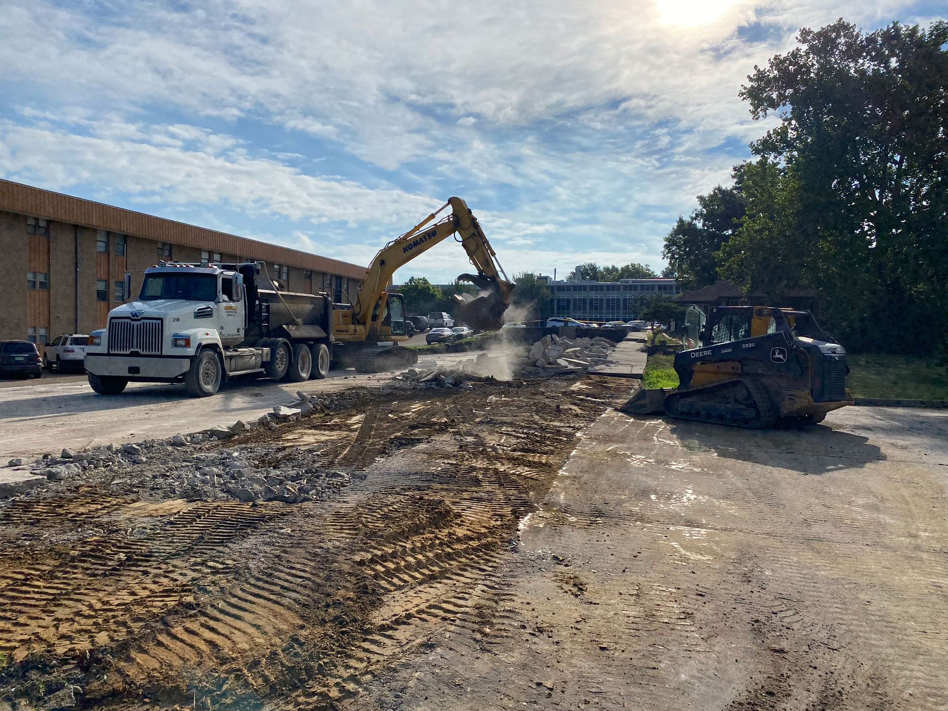 Commercial demolition on going