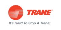 Trane logo: Red circle with lines, 
