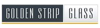 Golden Strip Glass logo with white text on dark blue and gray background, accented by a gold line