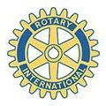 Rotary International logo: yellow gear with blue text 