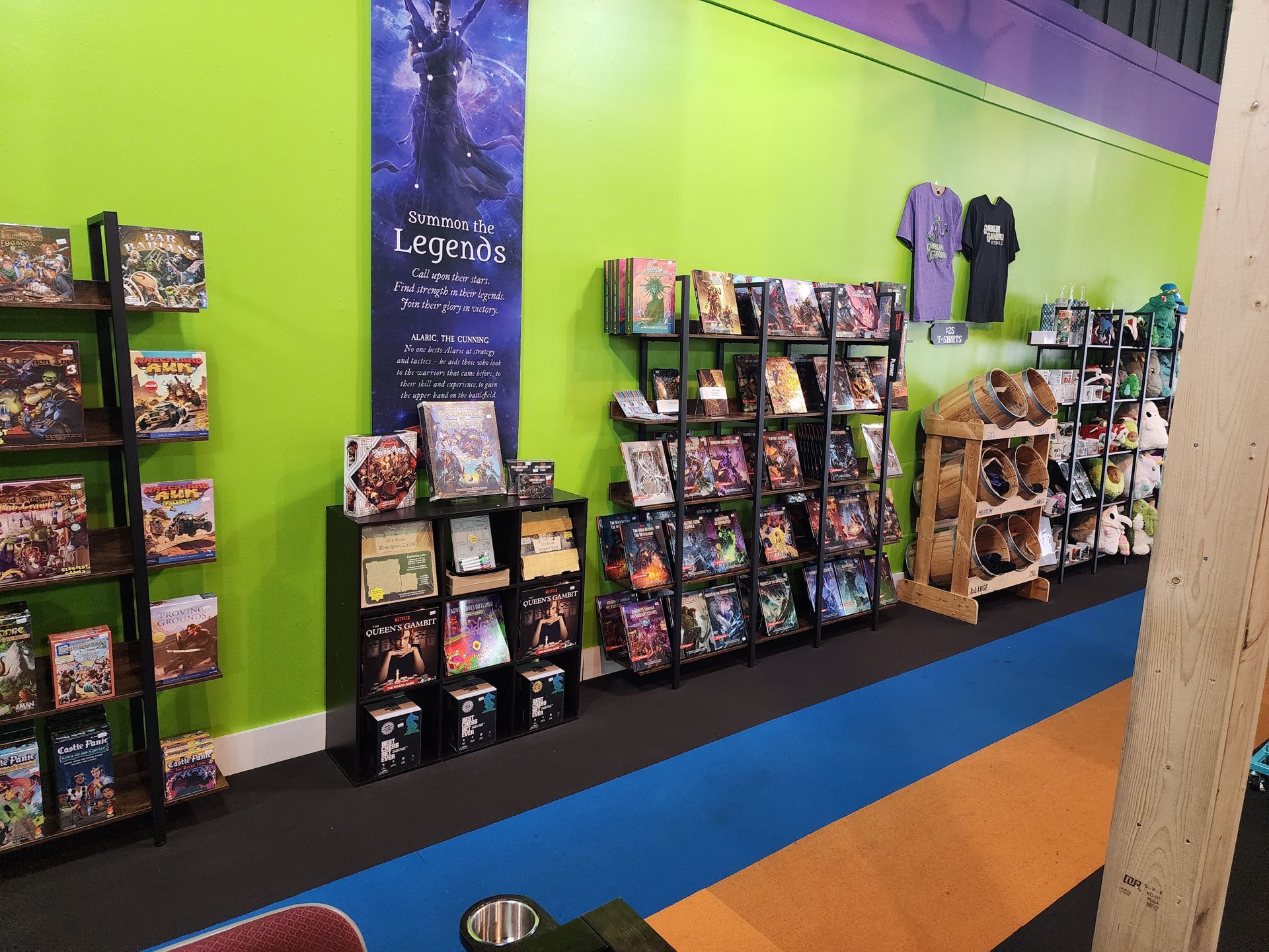 Inside the store filled with lots of board games