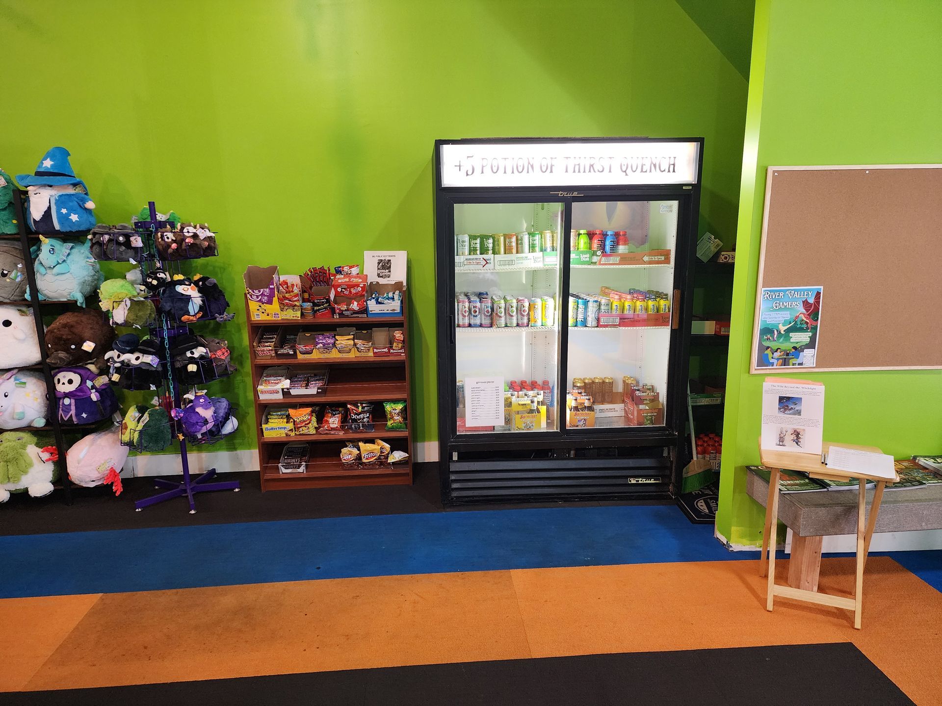Snacks and beverages section