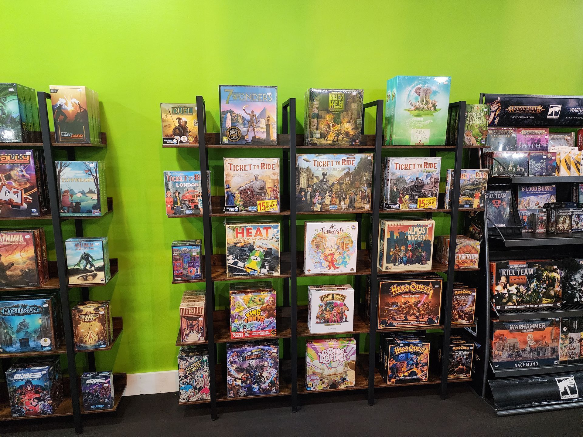 A display of board games in a store