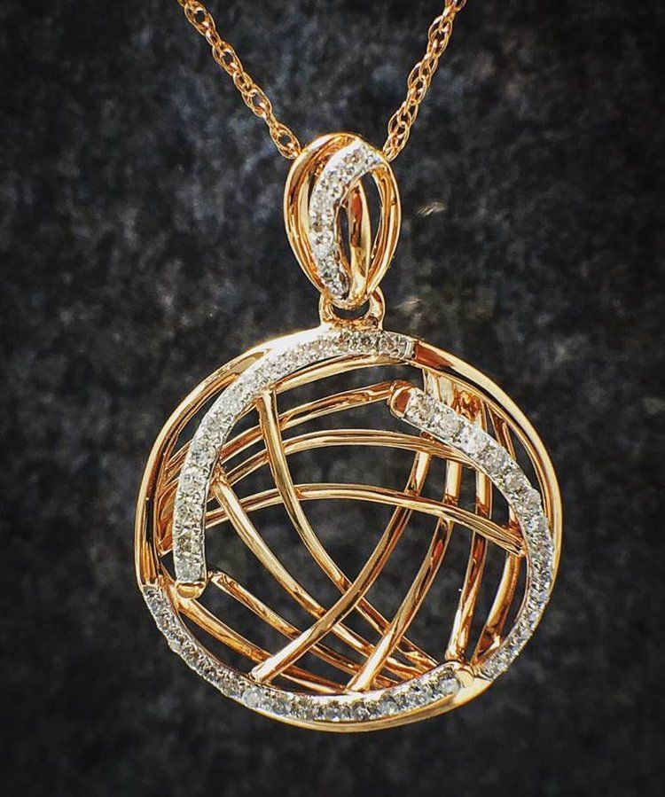 Diamond gold pendant
