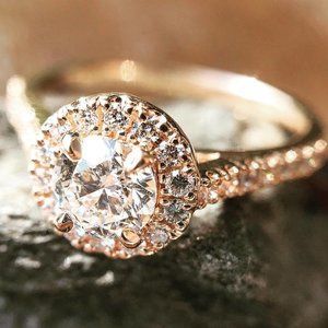 Golden diamond ring