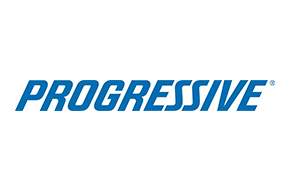 Progressive Insurance logo in blue.