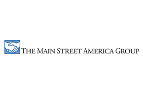 Logo of The Main Street America Group. Features a handshake graphic, and company name in blue and black text.