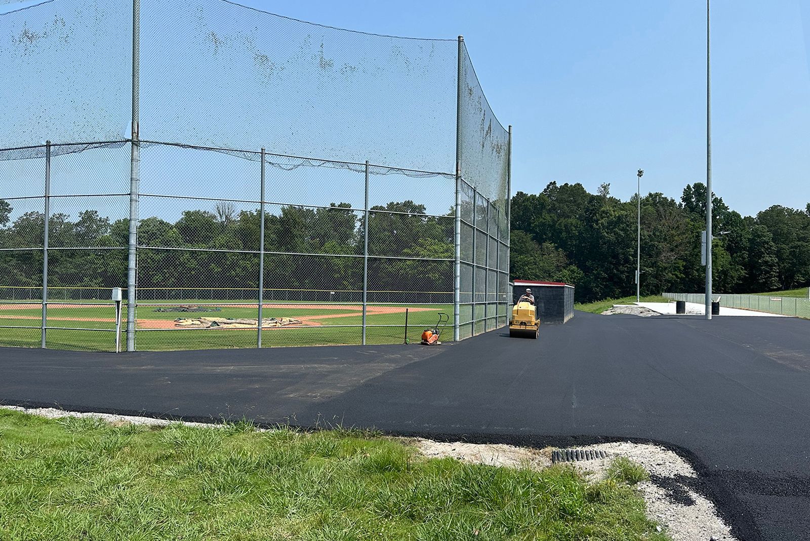 baseball field parking area