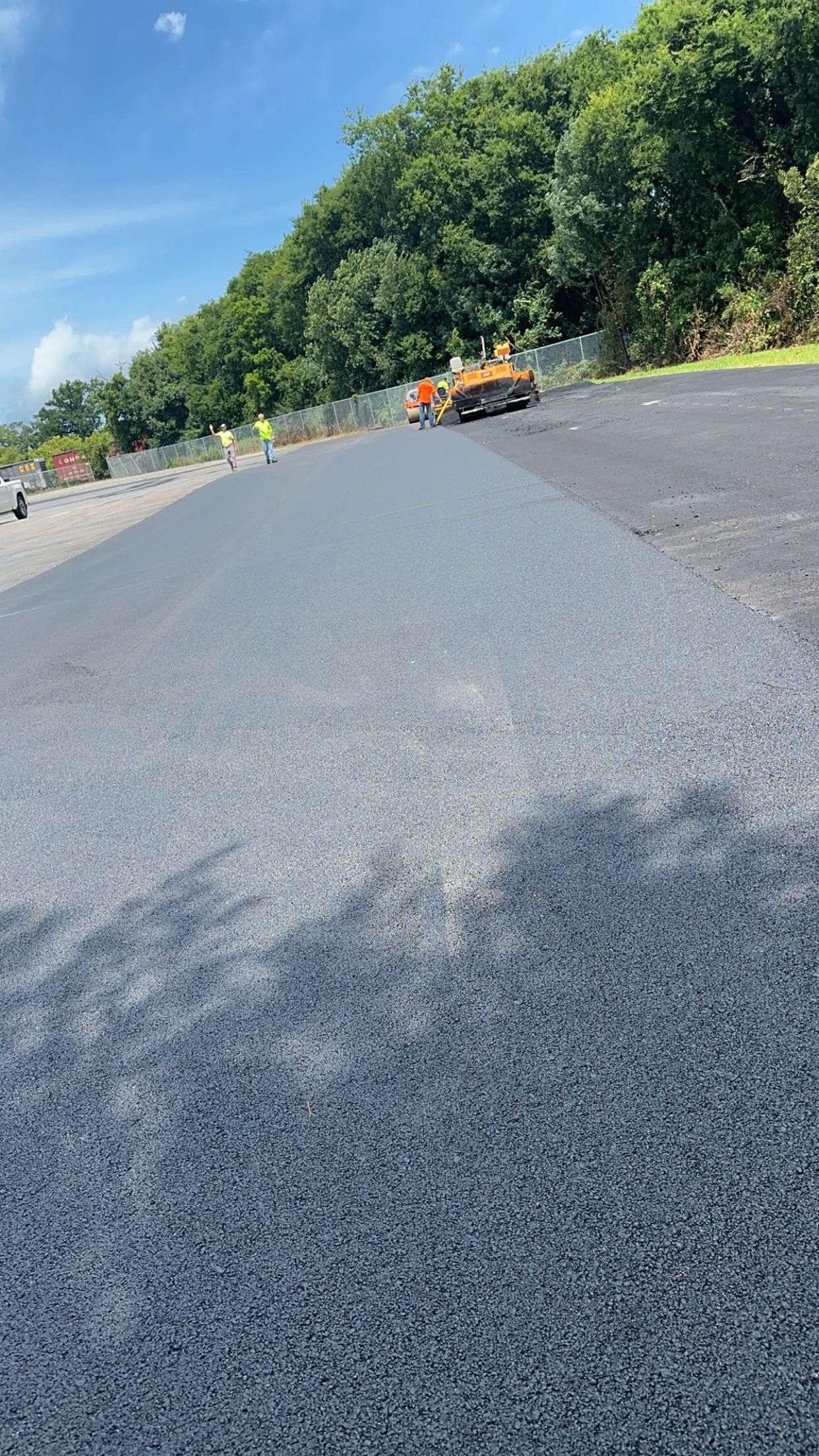 a close-up shot of a paved road 