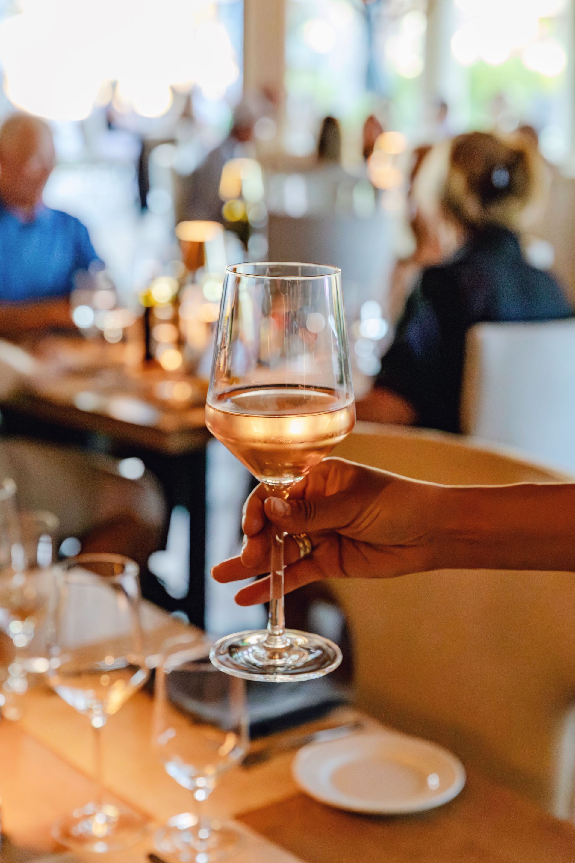 restaurant interior and food.