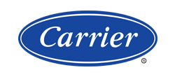 Carrier logo: Blue oval with white text 
