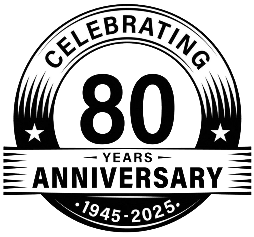 Celebrating 80th anniversary badge with 