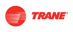 Trane logo: a red circle with horizontal lines and the word 