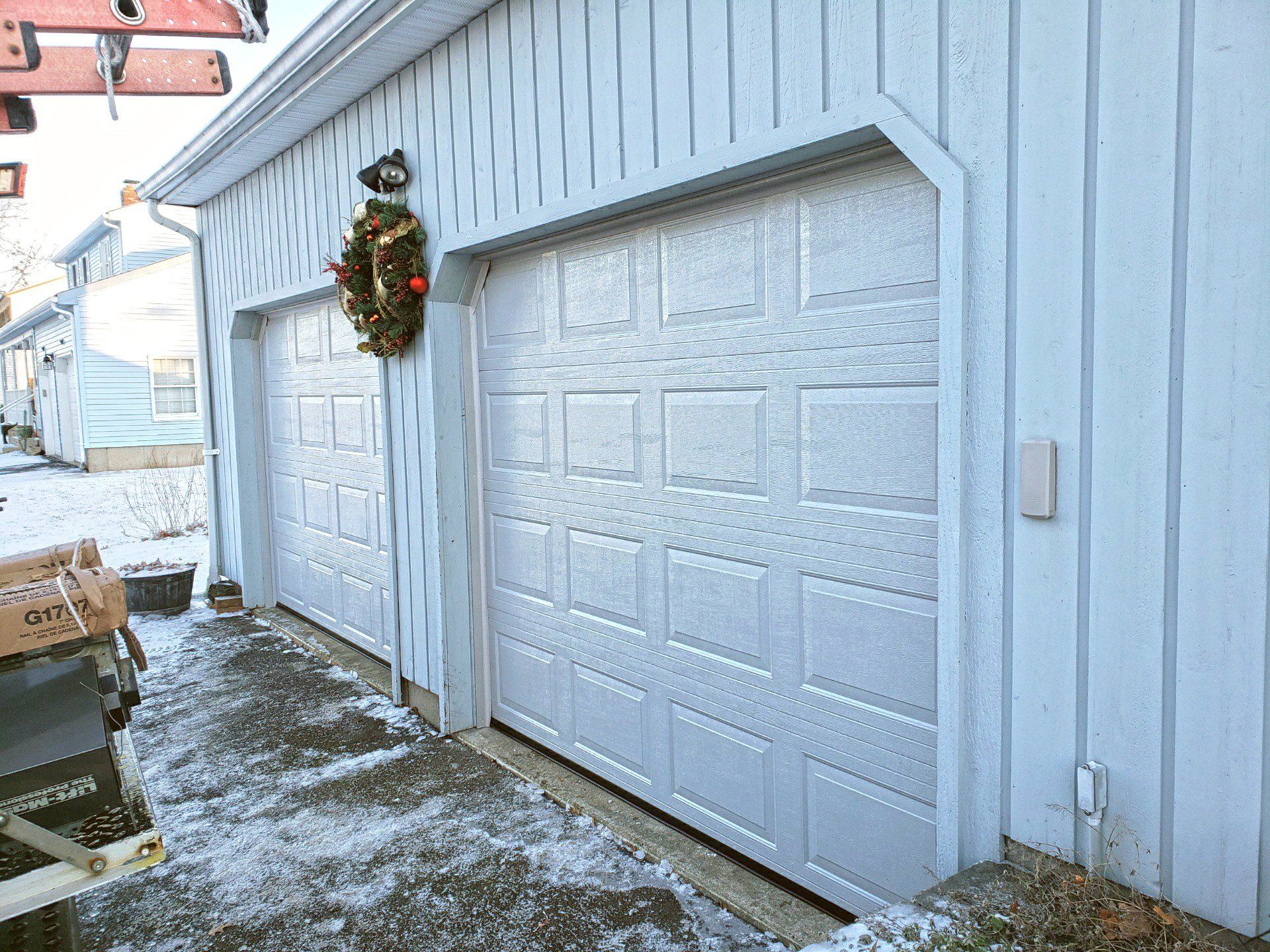 White garage doors