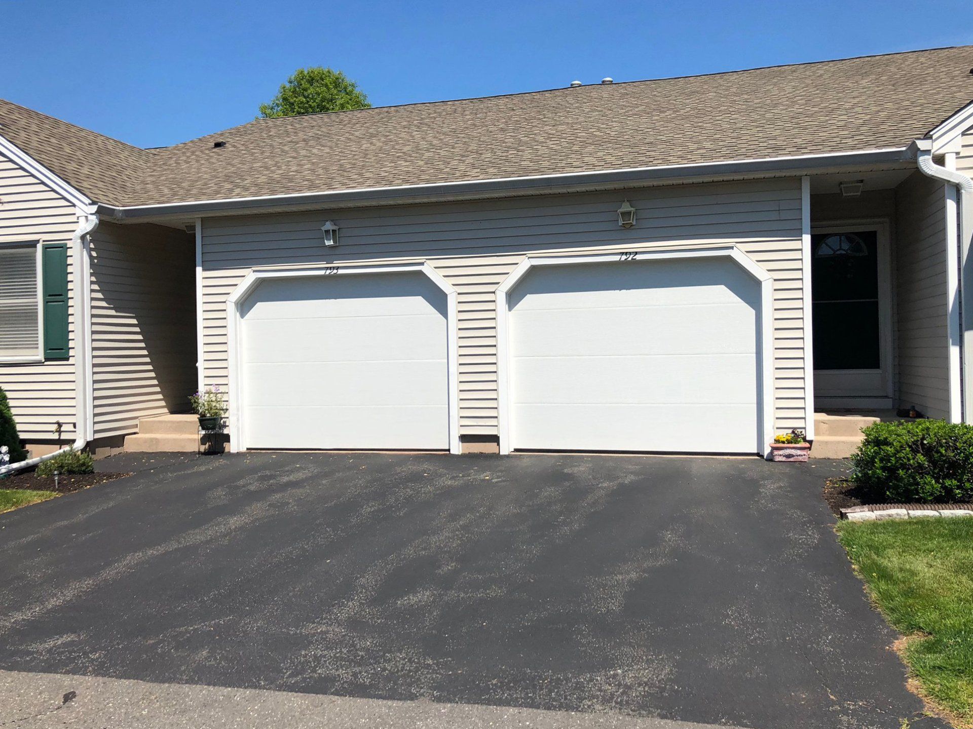 White garage doors