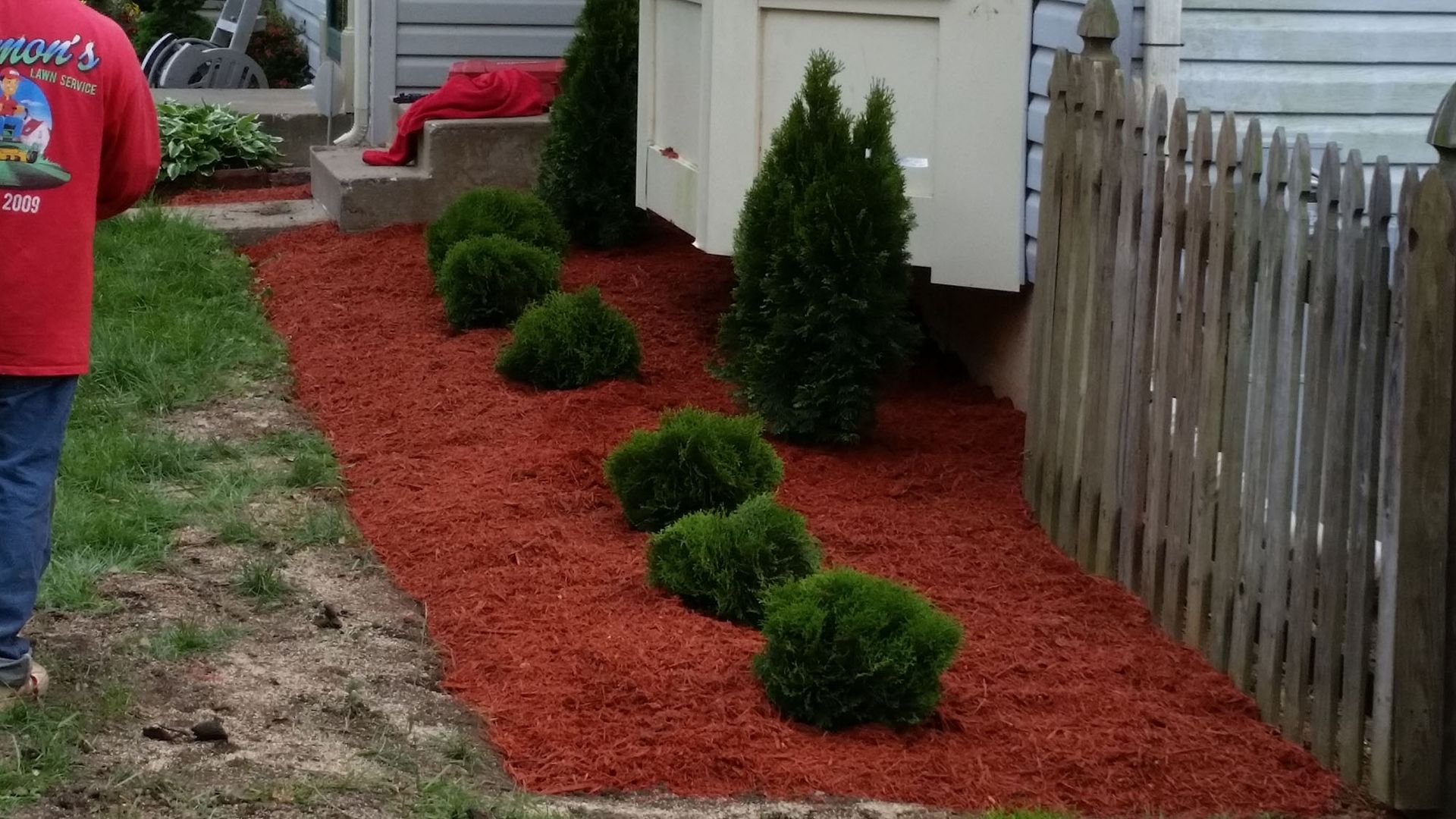 Mulch installed on a garden