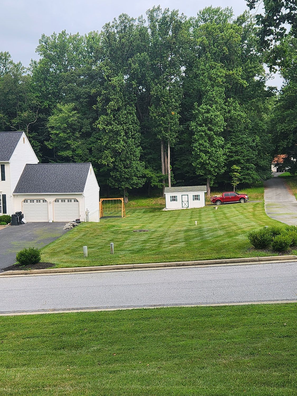 House lawn viewed from the street