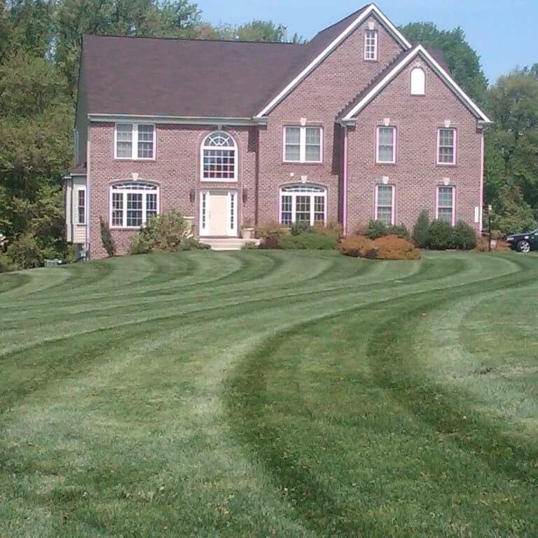 House with a well maintained lawn