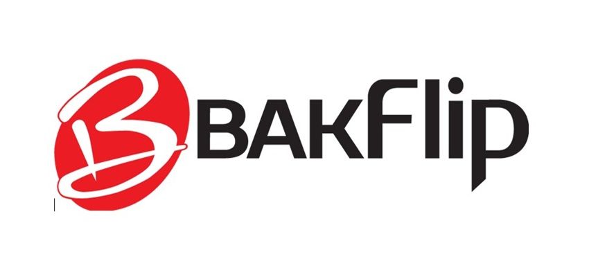 BAKFLIP logo with a red stylized B and black text on a white background