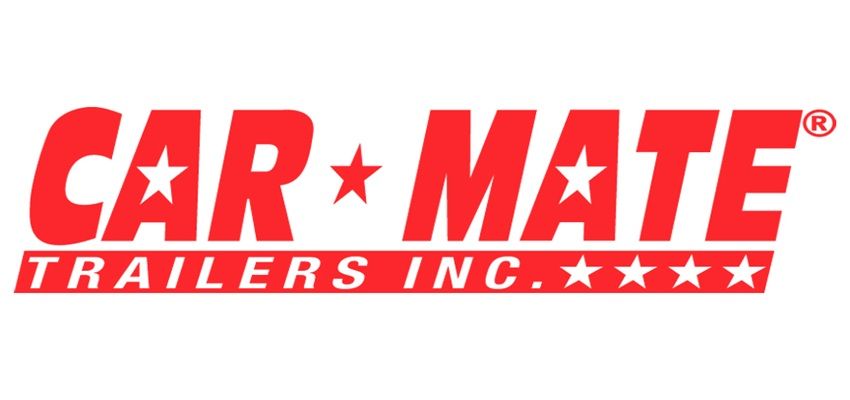 Car-Mate Trailers Inc. red logo with white stars on a white background