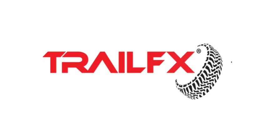 TRAILFX logo in red with a black tire tread graphic
