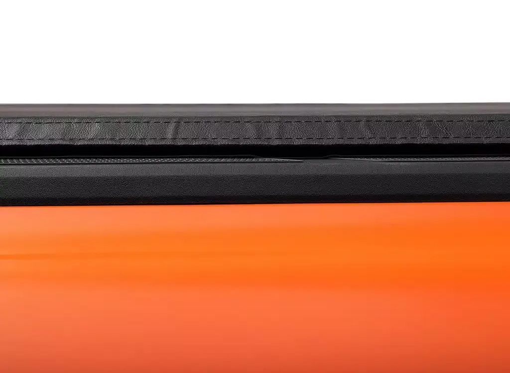 Orange and black textured horizontal bands in close-up