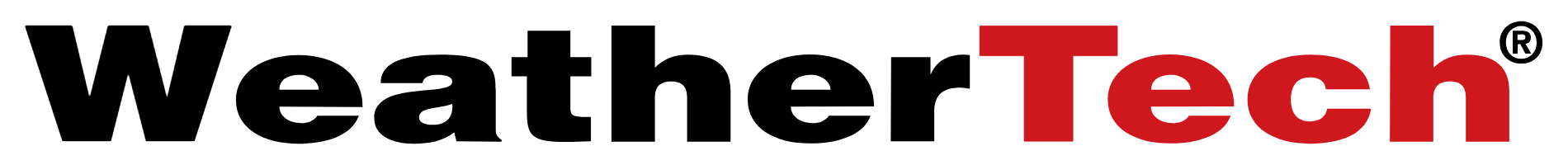 WeatherTech logo in black and red text on a white background