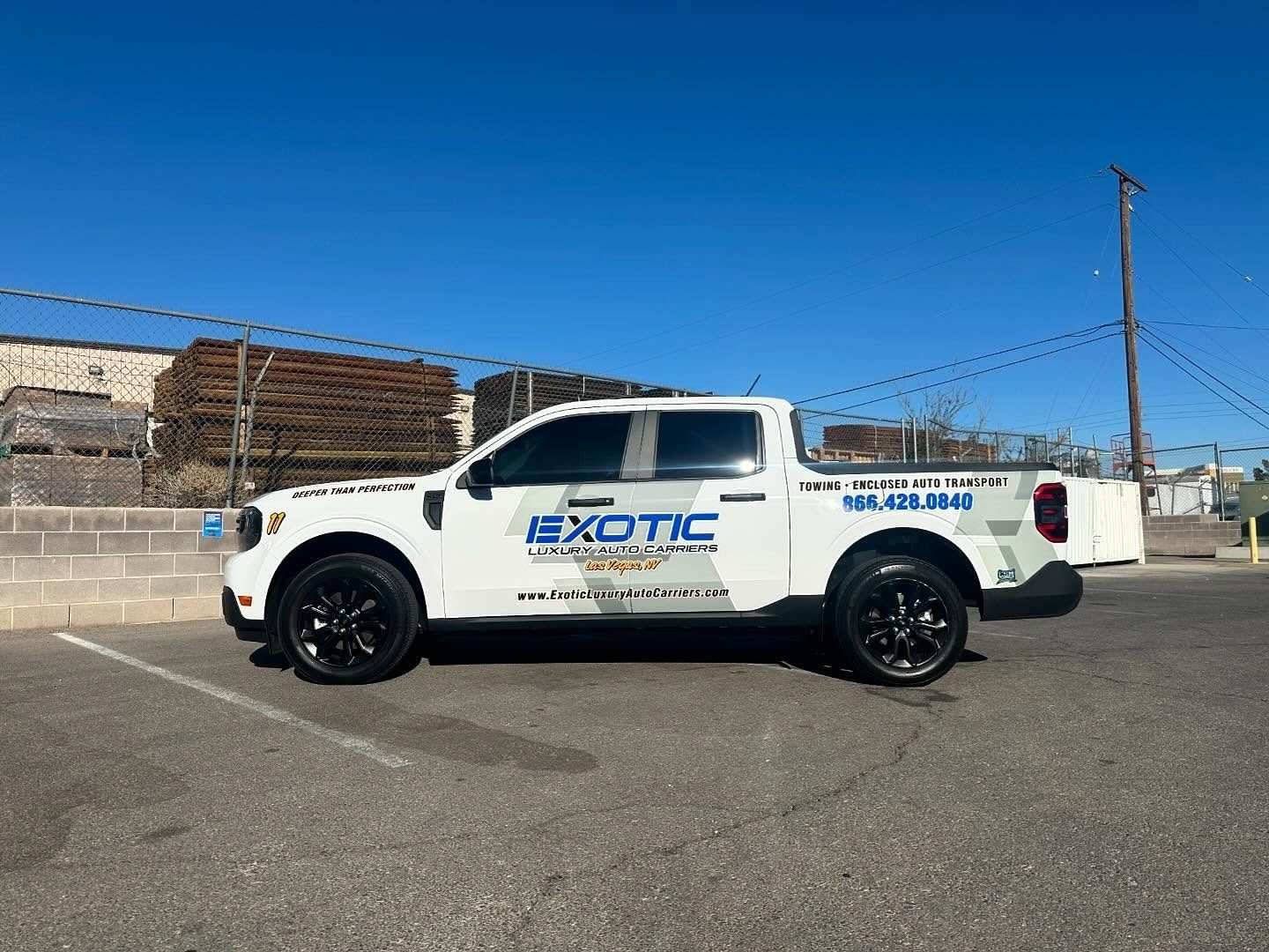 White pickup truck with 