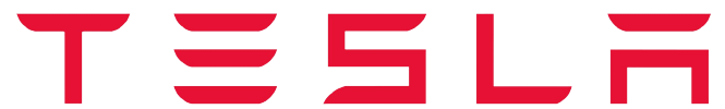 Red "TESLA" logo.