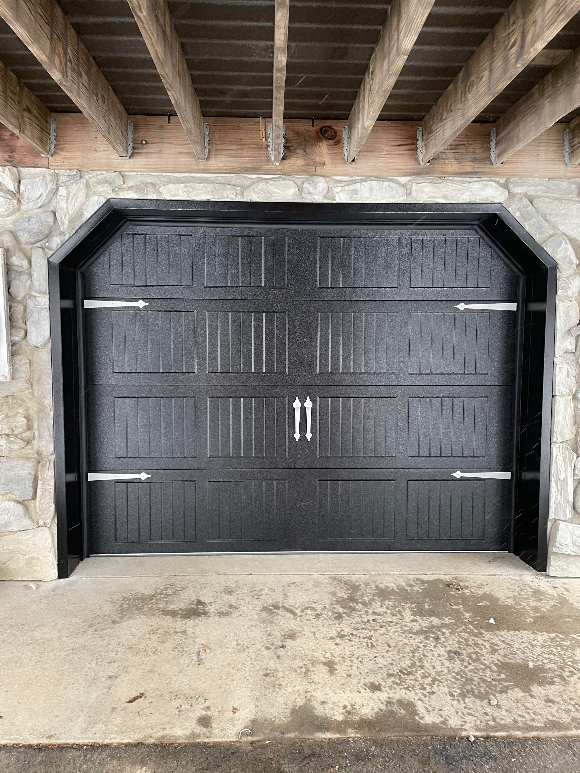 Black garage door