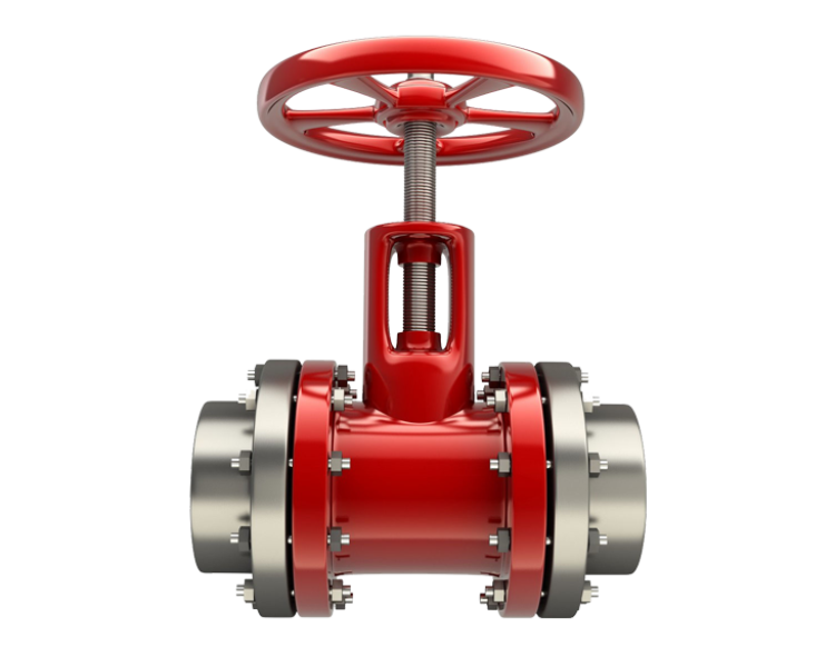 pipe with a red valve