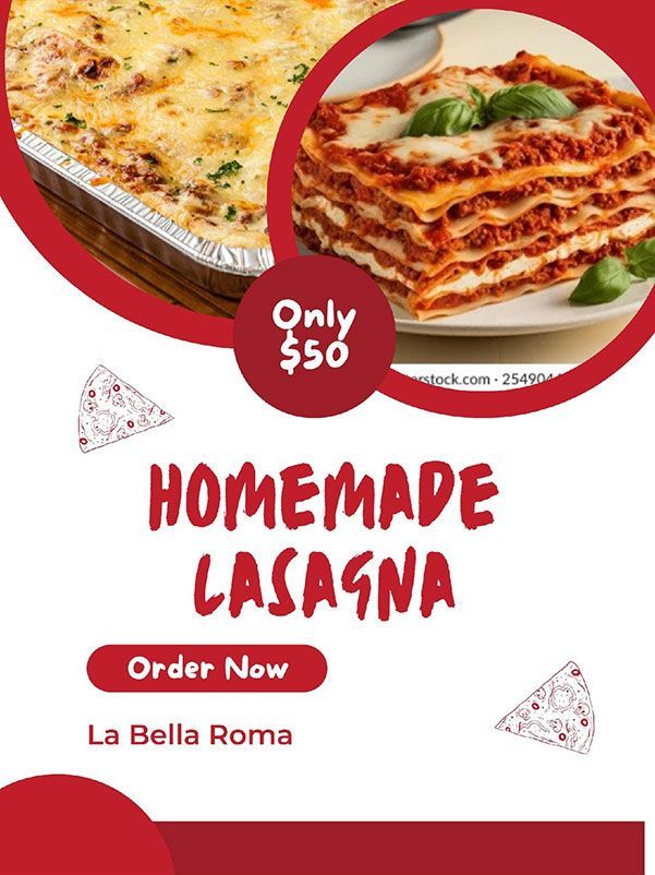 Homemade Lasagna banner.