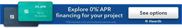 A blue banner that says explore 0% APR financing for your project.