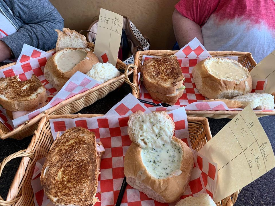 Grilled sandwich and soup