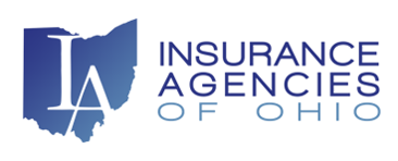 Logo for Insurance Agencies of Ohio, with Ohio outline and "IA" initials in blue.