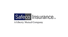 Safeco Insurance logo with blue and gray blocks and 